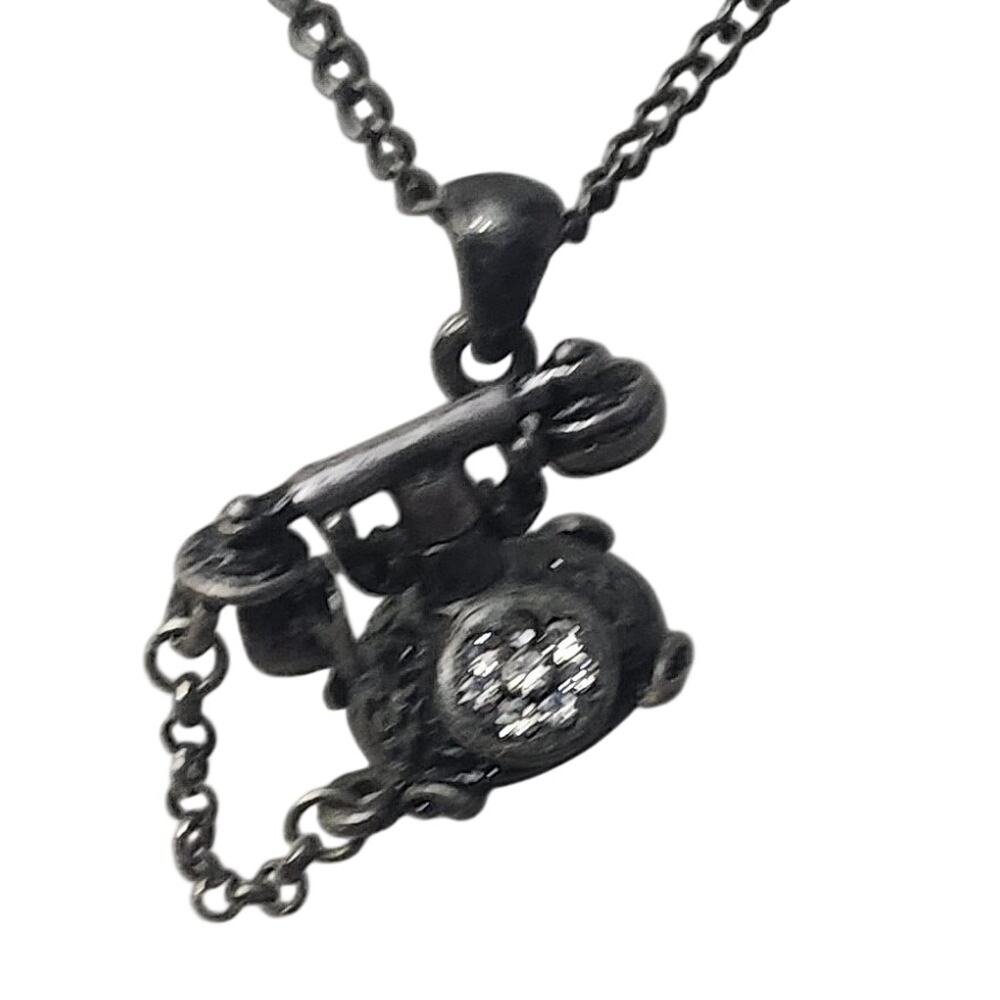 Fun Rotary Telephone Phone Magnetic Receiver Pendant Necklace